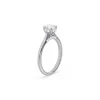 Classic Round Solitaire Secret Halo Engagement Ring Turned