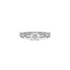 Classic Round Solitaire Vintage Inspired Engagement Ring Platinum or White Gold Main View
