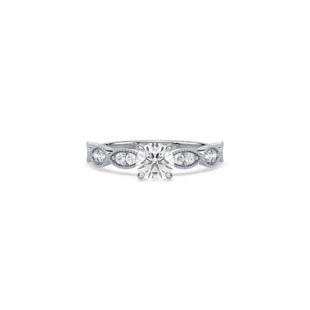 Classic Round Solitaire Vintage Inspired Engagement Ring JOSE004