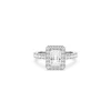 Classic Emerald Cut Full Halo Engagement Ring Platinum or White Gold Jose Jewellers Main Picture