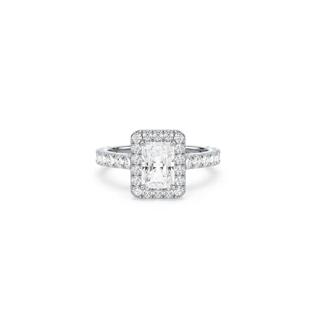 Classic Emerald Cut Full Halo  Engagement Ring JOSE005