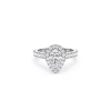 Classic Pear Shape Full Halo Engagement Ring Platinum or White Gold Main Image