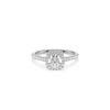 Classic Round Cushion Style Halo Engagement Ring Platinum