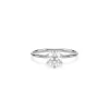 Classic Round Low Profile Secret Halo Engagement Ring Platinum