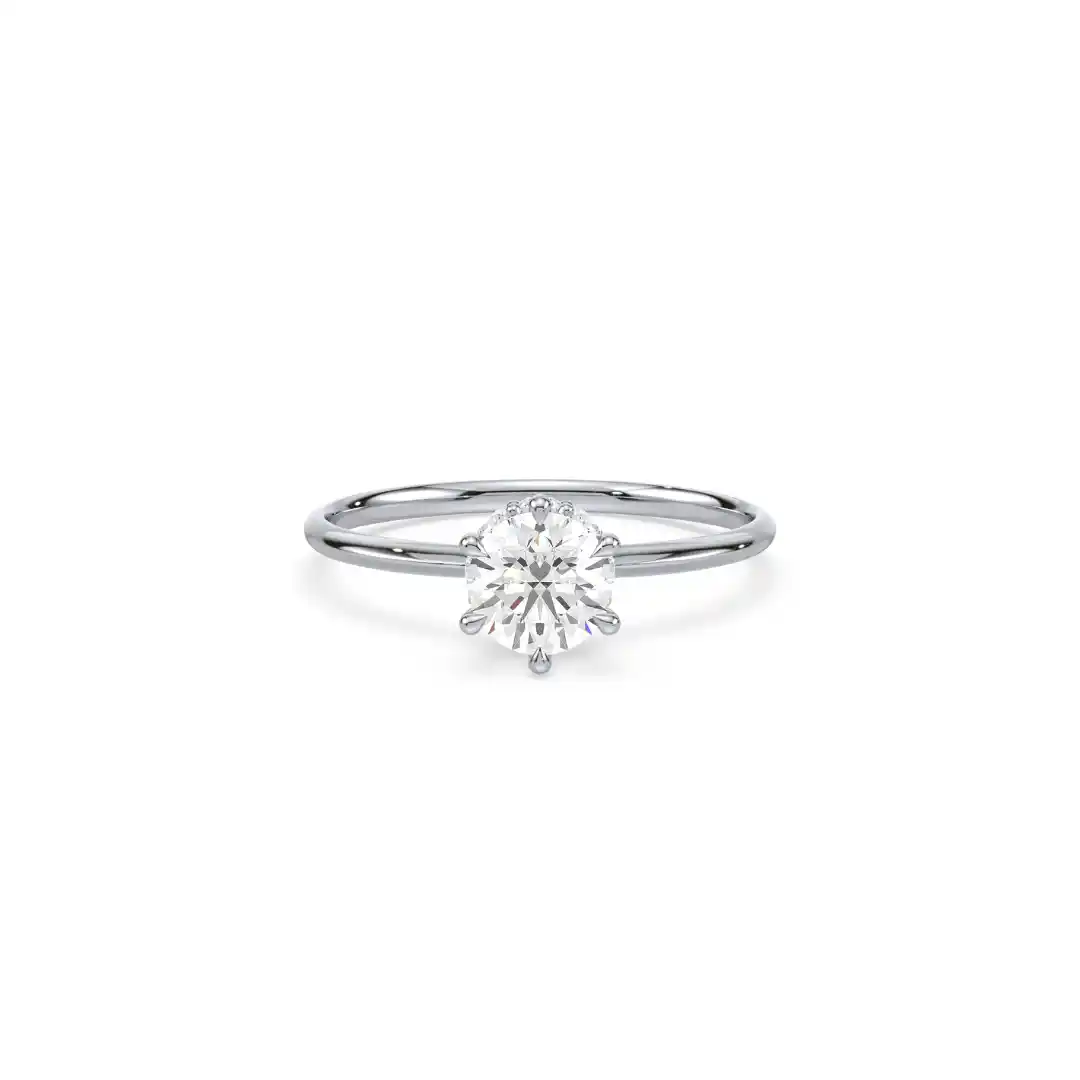 Classic Round Low Profile Secret Halo Engagement Ring JOSE008