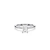 Classic Emerald Solitaire Secret Halo Engagement Ring