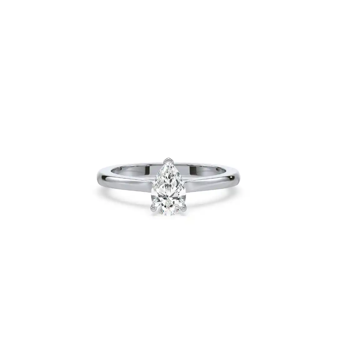 Classic Pear Solitaire Secret Halo Engagement Ring JOSE010