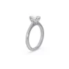Classic Oval Solitaire Secret Halo Engagement Ring Platinum Gold