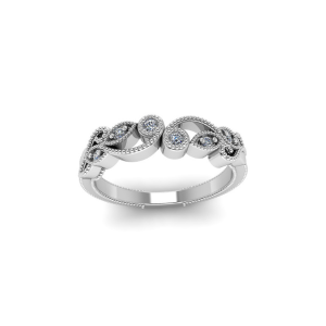 Vintage eternity band featuring intricate milgraine detailing and lab grown diamonds.